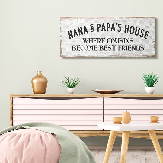 Stupell Industries Nana & Papa's House Greeting Traditional Family Canvas Wall Art